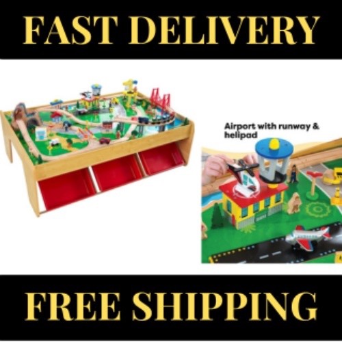 Kid wood play railway - play,