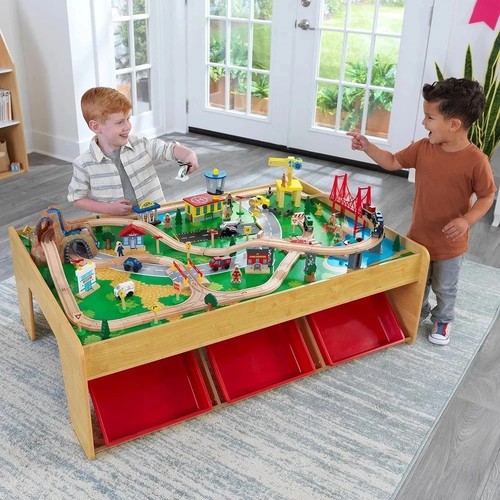 Kid wood play - wood, train